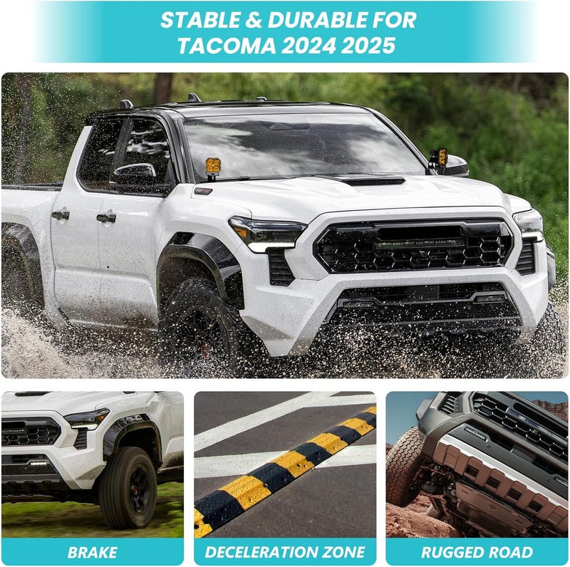 TECHPICCO Ditch Light Bracket for Tacoma 2024-2026/4Runner 2025+/Tundra 2022+, LED Light Mount Brackets Compatible with Toyota Tacoma/4Runner/Tundra Accessories - Image 3